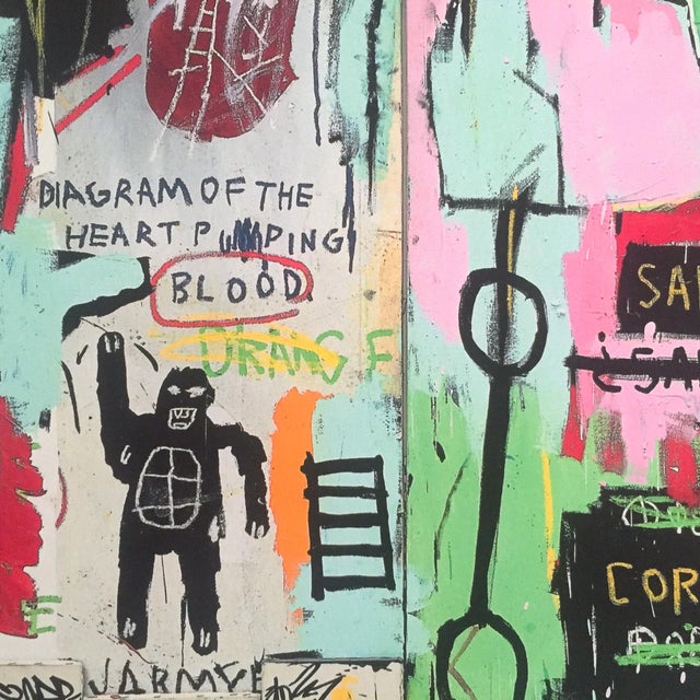 Pink Jean Michel Basquiat Estate Fine Art Lithograph Pop Art Print " in Italian " 1983 For Sale - Image 8 of 11