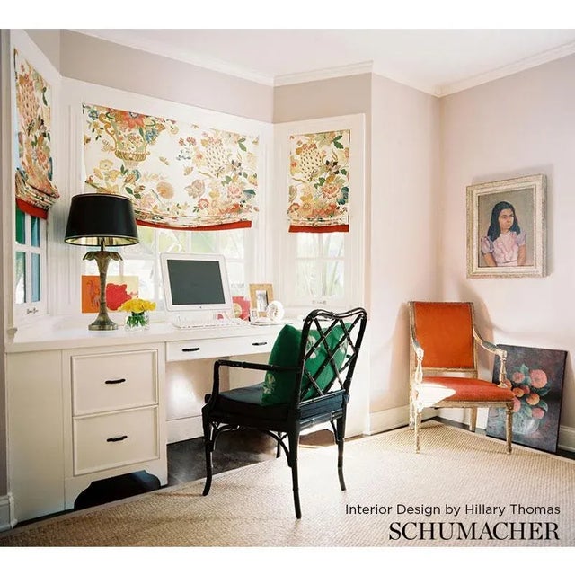 An exuberant table print reproduced from an antique rendering, with motifs and loose painterly lines that capture the...