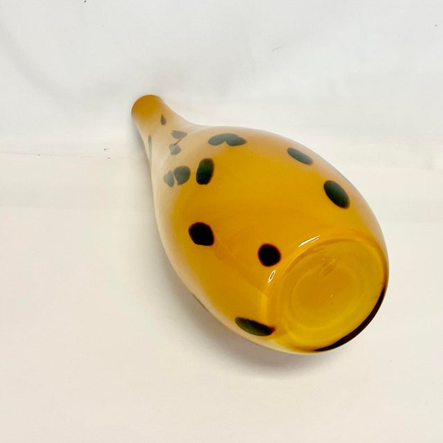 Vintage Italian Murano Tiger Spot Hollywood Regency Handblown Encased Opaque Glass Vase For Sale - Image 11 of 11