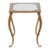 French Mid-Century Gilt Metal Side Table With Square Glass Top and Cabriole Legs For Sale