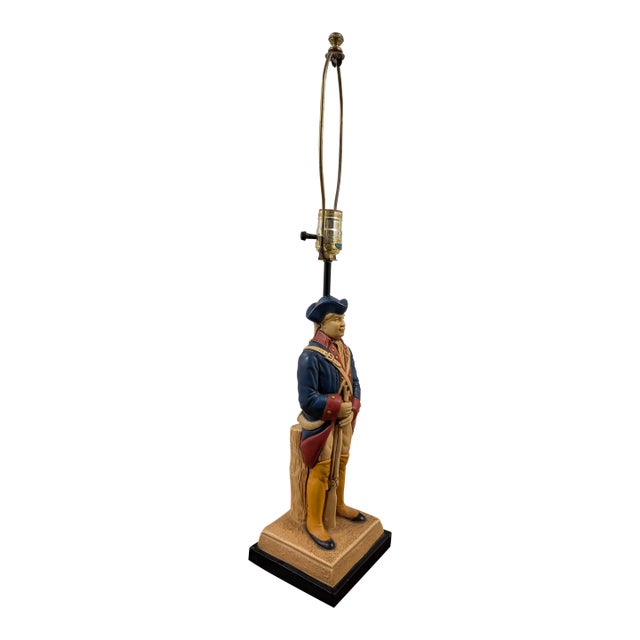 Vintage 1960 Colonial Soldier Table Lamp For Sale
