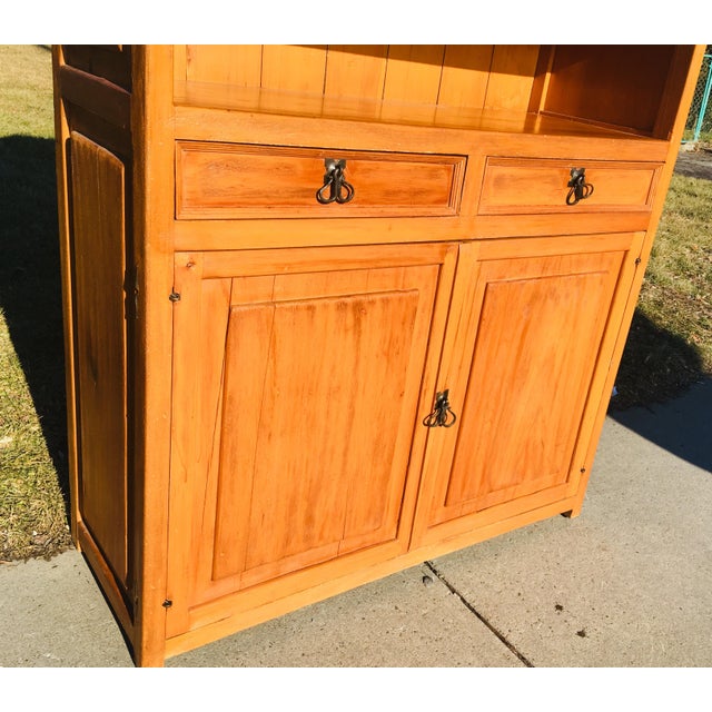 Rustic Yellow Pine Country Cupboard Chairish