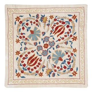 20"x20" 100% Silk Cushion Cover. Embroidered Lace Pillow. New Toss Pillow For Sale