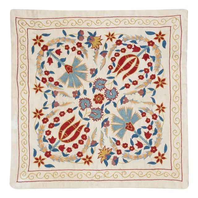 20"x20" 100% Silk Cushion Cover. Embroidered Lace Pillow. New Toss Pillow For Sale