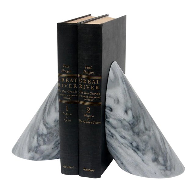 Cloud Gray Marbled Bookends - a Pair For Sale