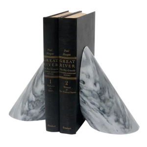 Cloud Gray Marbled Bookends - a Pair