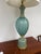 Monumental Barovier & Toso Aqua With Gold Inclusions Murano Table Lamp.