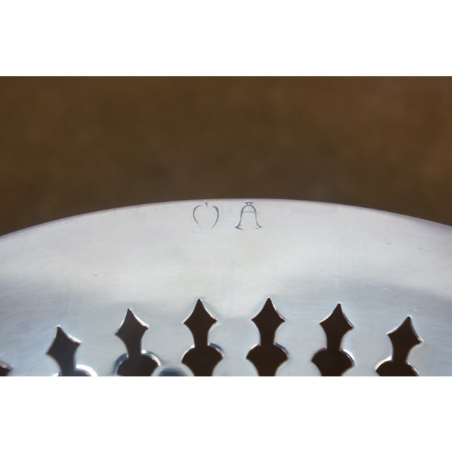 Silver Late 20th Century Reticulated Pierced Footed Silver Plate Cake Serving Tray Stand 10" For Sale - Image 8 of 9