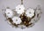 Metal Gilded Metal and Glass Flower 4-Light Chandelier, 1990s For Sale - Image 7 of 12