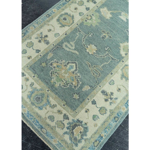 Blue Turkish Oushak Rug 2'10" x 7'7" #19123 For Sale - Image 8 of 8