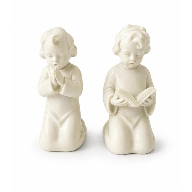 Porcelain Singing Angels Figuirines from Vista Alegre, Set of 2 For Sale - Image 6 of 6