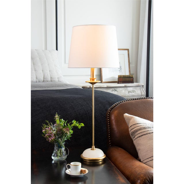 Add a touch of elegant style to your home with the Fisher Stem Lamp. With a serene, cast metal and Alabaster base finished...
