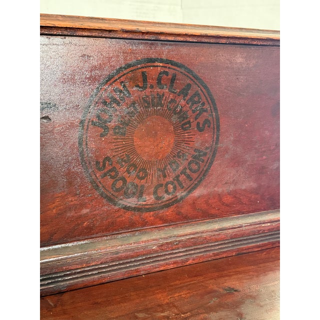 Early 1900s Clark's Oak Spool 3 Compartment Desk/Cabinet For Sale - Image 11 of 11