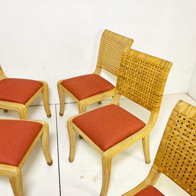 Postmodern C. 19070s McGuire Style Pencil Reed and Cane Dining Chairs - Set/6 For Sale - Image 3 of 11