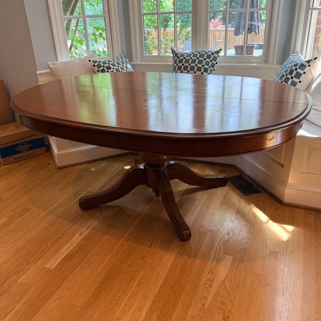 Grange Expanding Oval Pedestal Dining Table For Sale - Image 10 of 10