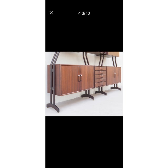 1960s Vintage Italian Bookcase in Brass and Pagwood, 1960s For Sale - Image 5 of 8