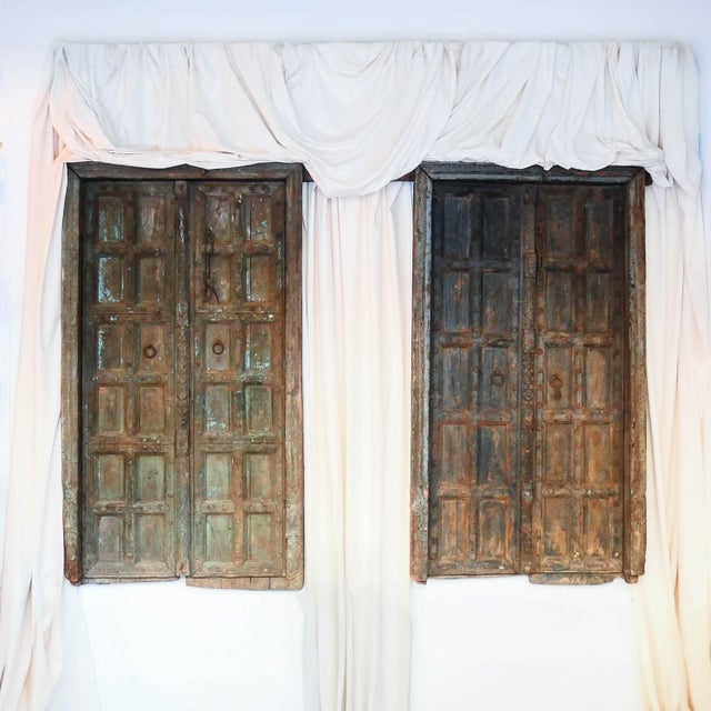 Antique Early 19th Century Traditional Afghan Teak Doors, Set of 2 For Sale - Image 14 of 14