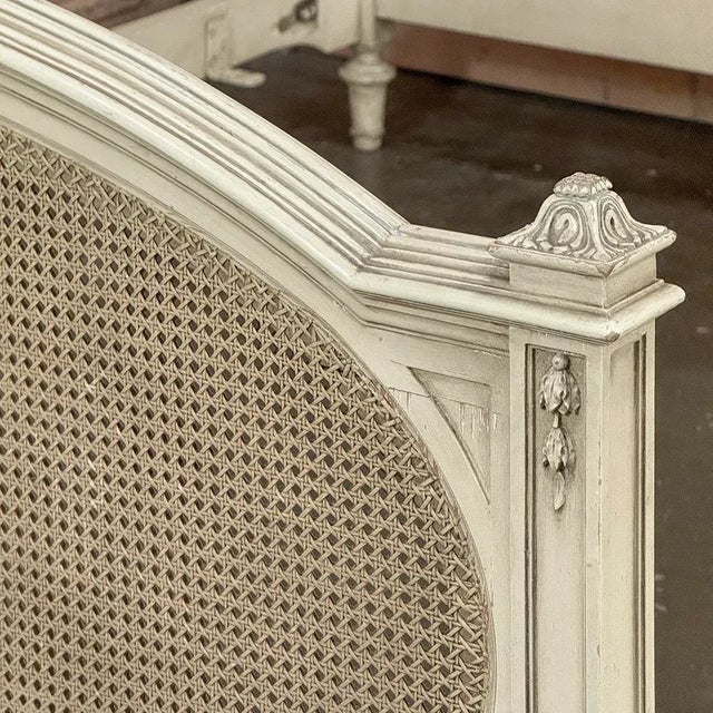 19th Century French Louis XVI Painted Queen Bed With Caning For Sale In Dallas - Image 6 of 18
