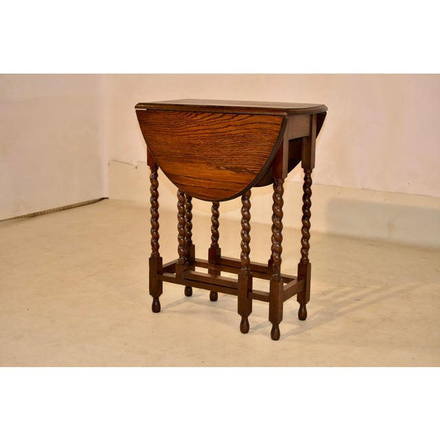 1900 - 1909 Edwardian English Oak Gate Leg Table, Circa 1900 For Sale - Image 5 of 8