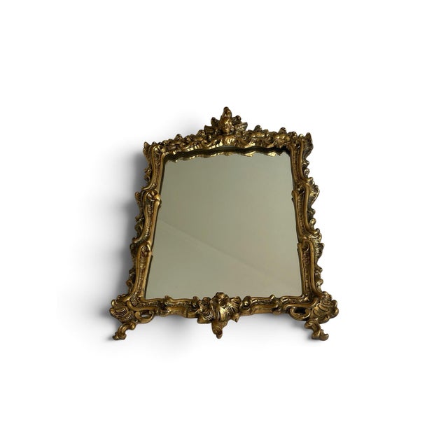 Enhance the charm of your space with this stunning 19th-century French giltwood wall mirror, beautifully crafted in the...