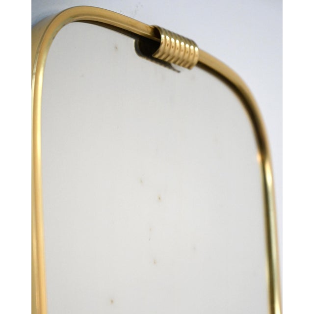 Mid-Century Mirror with Brass Frame, 1950s For Sale - Image 6 of 8
