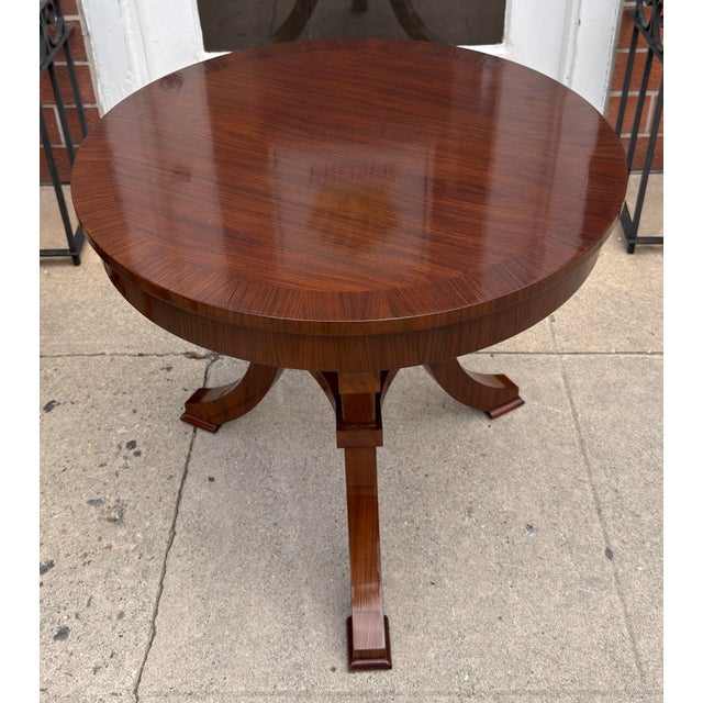 French 1 of 2 Dessin Fournir Baran Walnut Side Table For Sale - Image 3 of 6