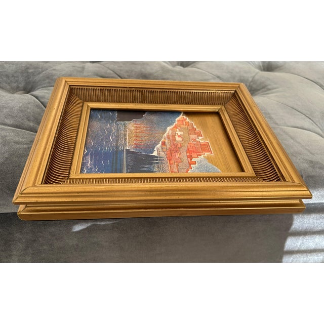 Paper 1932 F.-L. Schmied “Pylos” Art Deco Bookplate From L’Illustration, Gilt Framed For Sale - Image 7 of 10