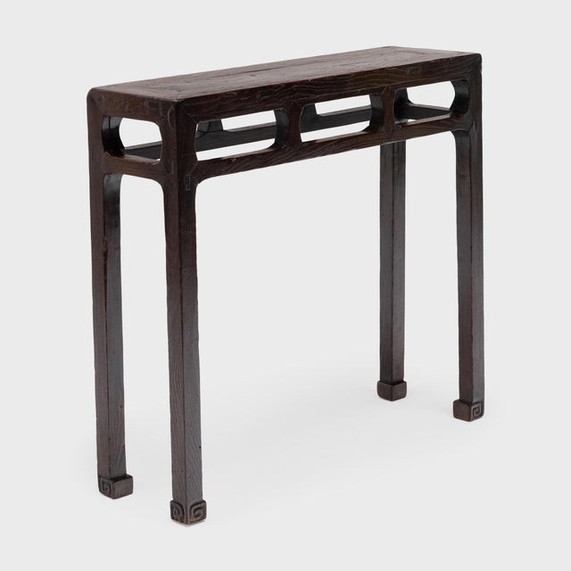 Traditional Narrow Chinese Prosperity Table, C. 1875 For Sale - Image 3 of 5