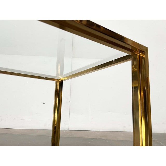 Hollywood Regency French Brass and Glass Cube Side Tables from Maison Charles, 1970s, Set of 2 For Sale - Image 13 of 18