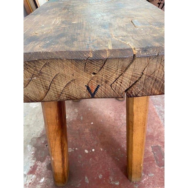 Rustic Farmhouse Chopping Block Table, 1956 For Sale - Image 9 of 12
