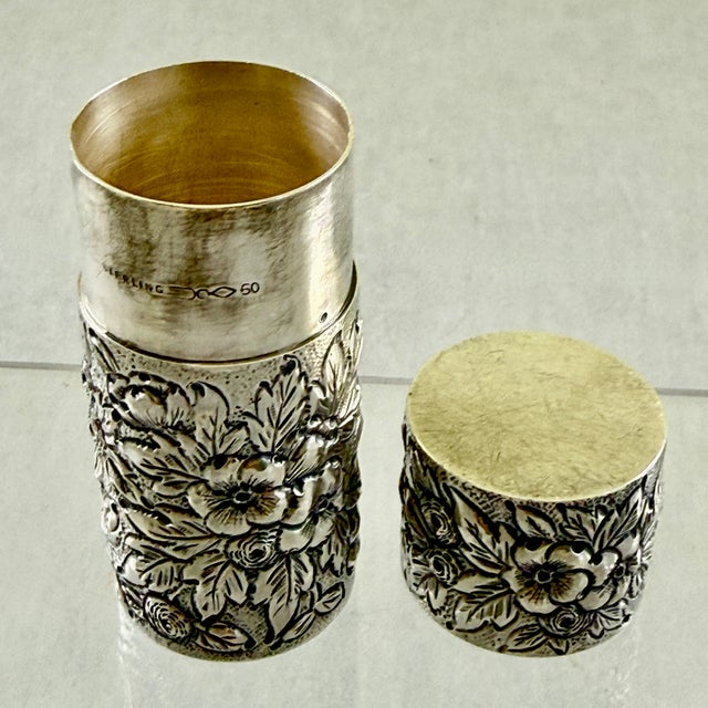 Dominick and Haff Estate Sterling Silver Vanity Hairpin Box For Sale In Philadelphia - Image 6 of 12