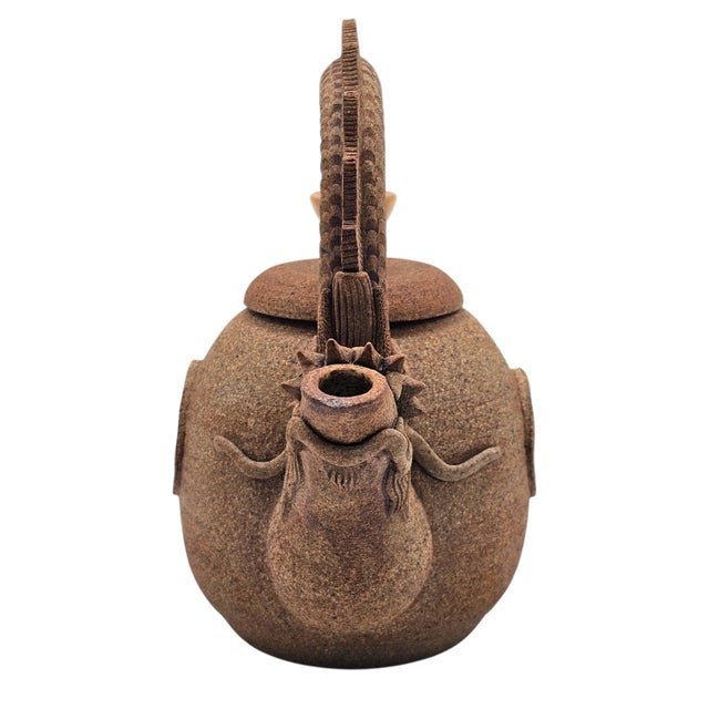 Ceramic Chinese Stoneware Dragon Teapot With Sculptural Handle & Spout, 9" For Sale - Image 7 of 15