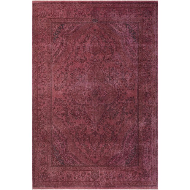 Retro Purple/Brown Wool Rug - 6'10'' X 9'8'' For Sale - Image 10 of 10