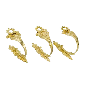 French Gilt Bronze Curtain Tiebacks or Curtain Holders, Set of 3
