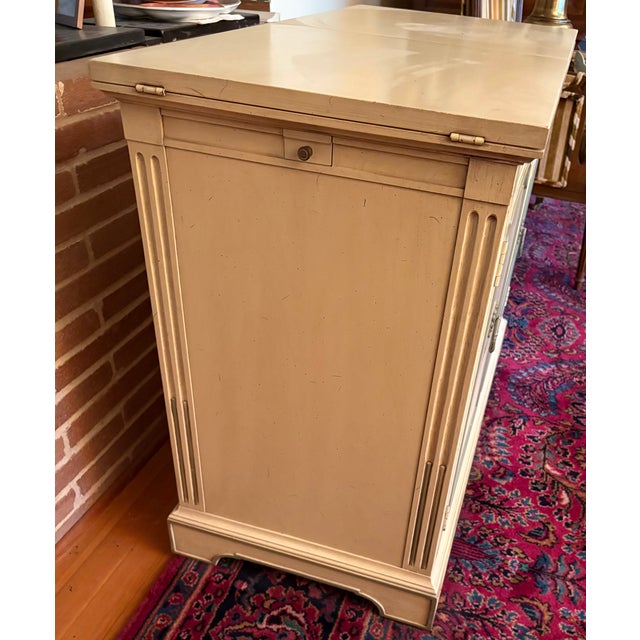 1970s 1970s French White Rolling Buffet Cabinet With Leaves For Sale - Image 5 of 8