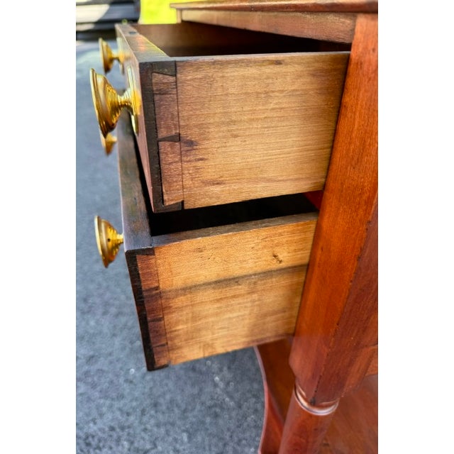 Antique American Early 19th Century Cherry 2 Drawer Work Table For Sale In Boston - Image 6 of 7