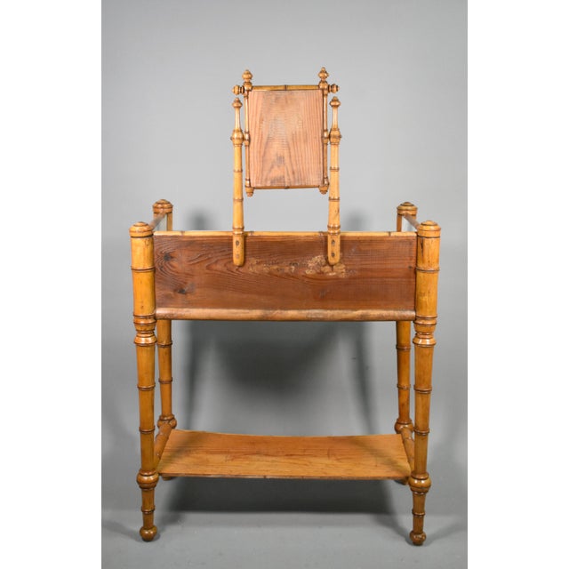 Antique French Napoleon III Style Faux Bamboo Washstand, 1890s For Sale - Image 13 of 14