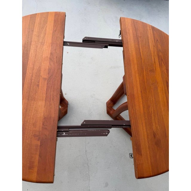 Brown 1970s Dyrlund Solid Teak Extendable Dining Table – Danish Modern Design For Sale - Image 8 of 10