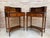 1940s Pair of Neoclassical Marquetry Bedside Tables With Drawers and Upper Compartment For Sale - Image 6 of 18
