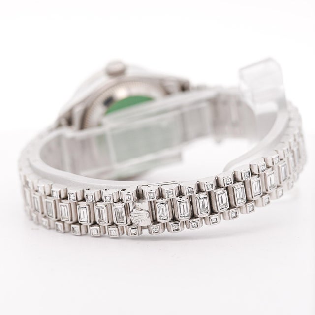 Rolex Rolex Platinum DateJust Presidential 15 Carat Diamond 26mm Watch For Sale - Image 4 of 11
