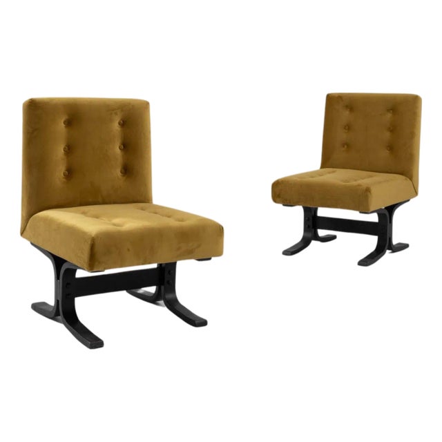 1960 Czechia Upholstered Chairs by Ludvik Volak - A Pair For Sale