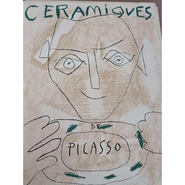 1940s Print Depicting Pablo Picasso Vallauris Plate with Face in Blue from Albert Skira, Mid-20th Century For Sale - Image 5 of 9