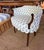 English Antique Regency-Style Blue and White Floral Barrel Vanity Chair For Sale - Image 3 of 5