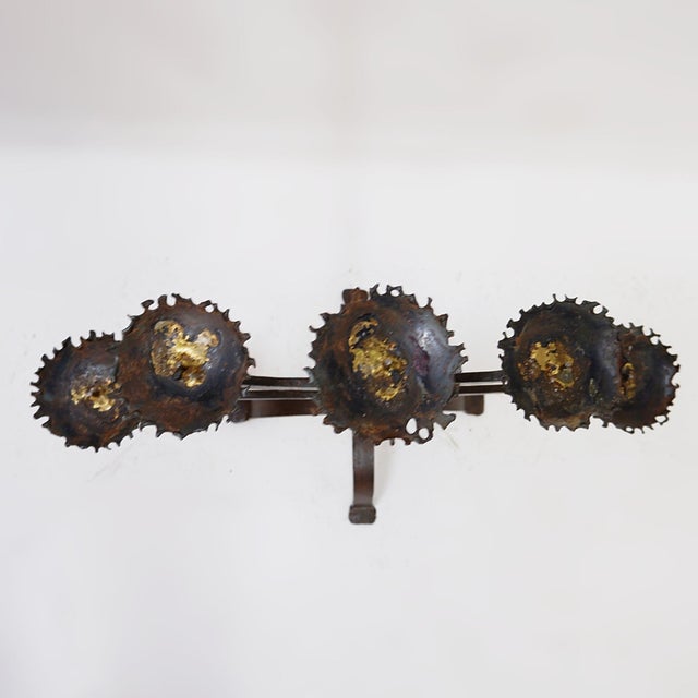 Metal Rustic Wrought Iron 5-Branch Candelabra, 1950s For Sale - Image 7 of 14