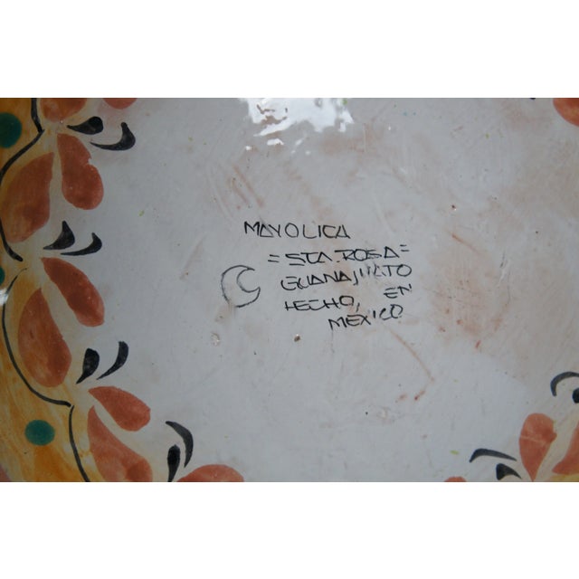 Mid 20th Century Polychrome Ceramic Painted Mexican Majolica Art Pottery Wall Plate Charger For Sale - Image 12 of 12
