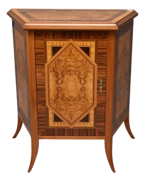 1960s Art Deco Italian One Door Walnut Cupboard