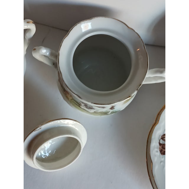 Antique Victorian Tea Set Children's Kittens and Puppy- 7 Pieces C.1880 Complete For Sale - Image 4 of 7