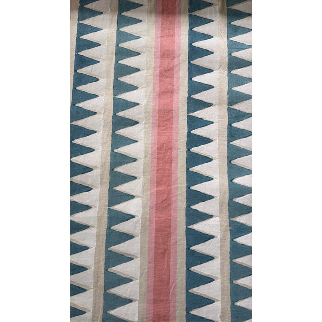 2020s Thibaut Lomita Stripe French Blue and Coral Fabric 2 1/2 Yards For Sale - Image 5 of 5