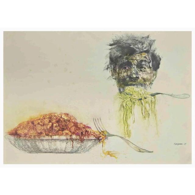 Modern After Renzo Vespignani, Pasta, Phototype Print, 1960s For Sale - Image 3 of 3