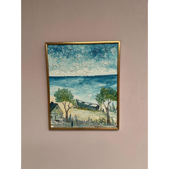 Original Swedish Oil on Panel – “Landskrona” by Stig Allan – Signed – Vintage & Framed – 60 × 50 cm (23.6" × 19.7") incl....